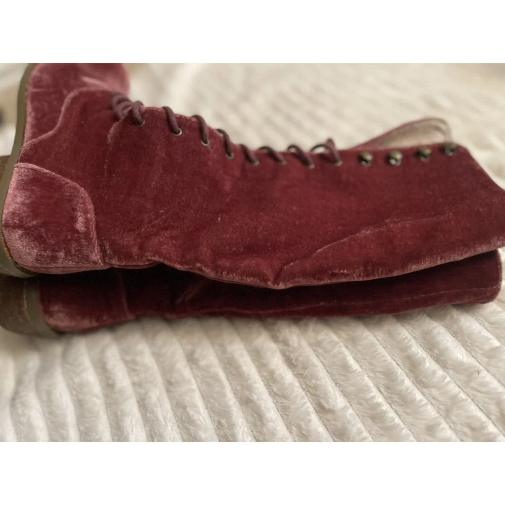 Joyfolie Girls Burgundy INDY‎ Lace Up Zip Boots Size 1